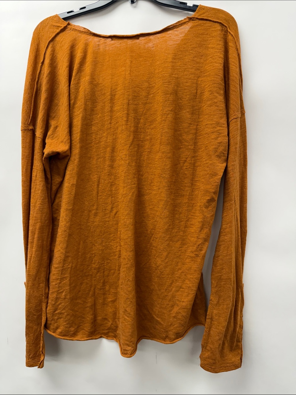 Free People Long-Sleeve Scoop Neck Top in Rust Orange - Picture 4 of 4